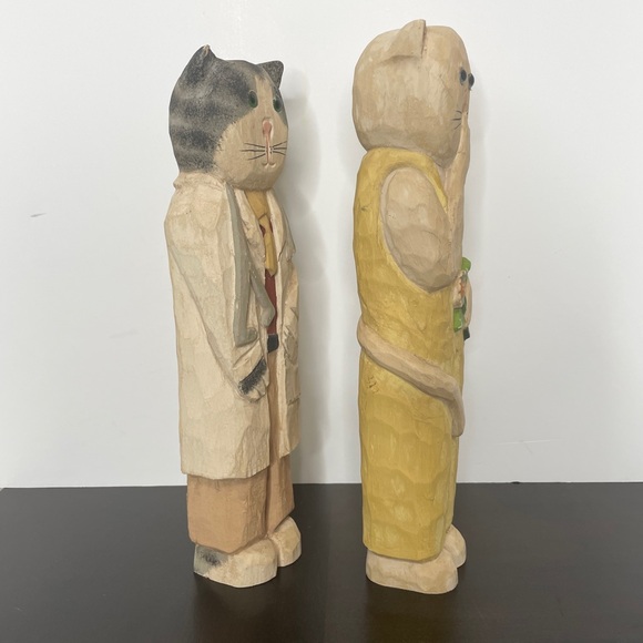 Vintage James Haddon Cat Sculpture Set of 2 - Picture 2 of 13